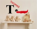 Alligator with Personalized Name Decal-Boys Name Decal -Customized Boy Wall Decal Nursery Animal Vinyl Lettering